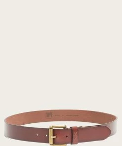 The Frye Company Flat Strap Belt With X Stitch Keeper