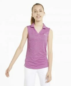 PUMA Golf Puma Girls Sleeveless Heather Polo