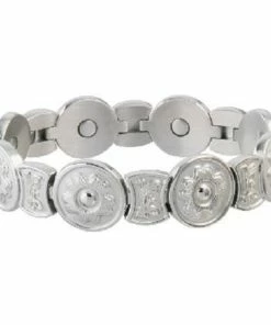 Sabona Round Flower Stainless Magnetic Bracelet