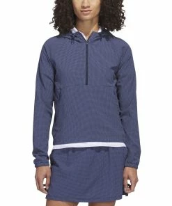 Adidas Golf Adidas Womens Seersucker Quarter Zip Hoodie