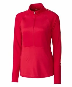 Cutter & Buck Ladies Pennant Sport 3/4 Zip Top -Apparel Sales LCK08717 RD MANN HG 91834.1649798504