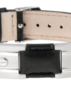 Sabona Black Leather Dress Stainless Nailshead Magnetic